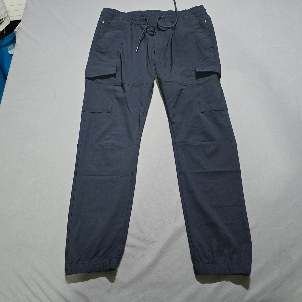 Stone Falcon Cargo Pants Mens medium navy blue Utility Jogger Techwear Stretch